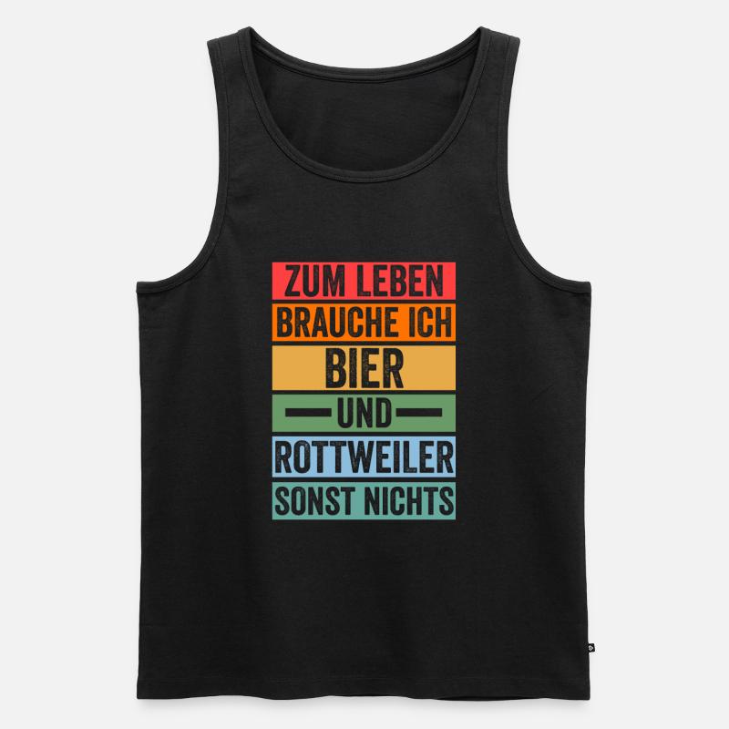 Bier Hund Rottweiler - Männer Premium Bio Tank Top - Schwarz
