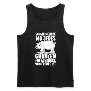 Schwein Schweinebauer Bauernhof Schweine - Männer Premium Bio Tank Top - Schwarz - Vorne - AI Model Male 178 light (178cm)