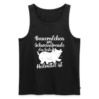 Schwein Schweinebauer Bauernhof Schweine - Männer Premium Bio Tank Top - Schwarz - Vorne - AI Model Male 178 light (178cm)