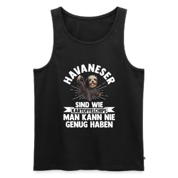 Hund Havaneser - Männer Premium Bio Tank Top - Schwarz - Vorne - Michal (187cm)