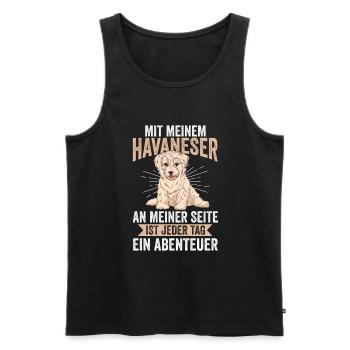 Hund Havaneser - Männer Premium Bio Tank Top - Schwarz - Vorne - Michal (187cm)