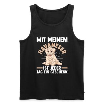 Hund Havaneser - Männer Premium Bio Tank Top - Schwarz - Vorne - Michal (187cm)
