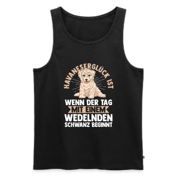 Chien Bichon Havanais - Débardeur bio Premium Homme - noir - Devant - Michal (187cm)