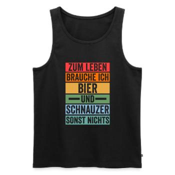 Riesenschnauzer Hund Bier Schnauzer - Männer Premium Bio Tank Top - Schwarz - Vorne - AI Model Male 178 light (178cm)