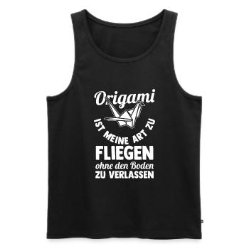 Japanese Folding Art Origami - Men's Premium Organic Tank Top - black - Front - Michal (187cm)