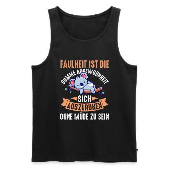 Koala Morgenmuffel Faulheit Chillen Faul Langschlä - Männer Premium Bio Tank Top - Schwarz - Vorne - AI Model Male 178 light (178cm)