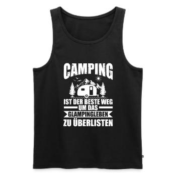 Camping-car Camping-car Camping Camping - Débardeur bio Premium Homme - noir - Devant - AI Model Male 178 light (178cm)