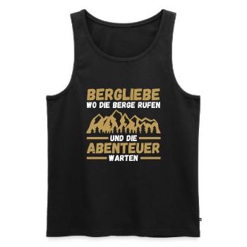 Alpiniste, Randonnée, Randonneur, Escalade, Alpinisme - Débardeur bio Premium Homme - noir - Devant - Michal (187cm)