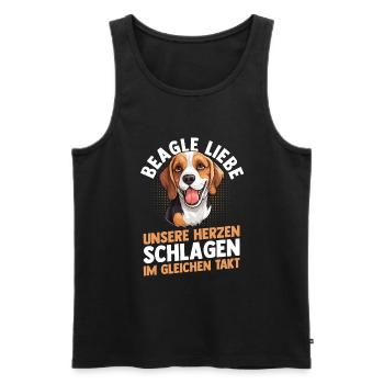 Dog Beagle - Men's Premium Organic Tank Top - black - Front - AI Model Male 178 light (178cm)
