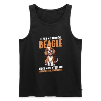 Hund Beagle - Männer Premium Bio Tank Top - Schwarz - Vorne - AI Model Male 178 light (178cm)