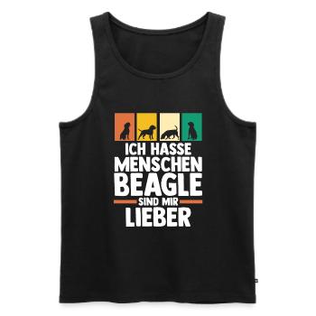 Dog Beagle - Men's Premium Organic Tank Top - black - Front - AI Model Male 178 light (178cm)