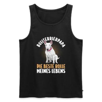 dog dog dad father bull terrierdad bull terrier - Men's Premium Organic Tank Top - black - Front - Michal (187cm)
