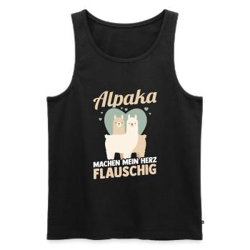 Alpaga - Débardeur bio Premium Homme - noir - Devant - Michal (187cm)