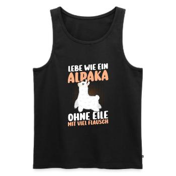Alpaka - Männer Premium Bio Tank Top - Schwarz - Vorne - AI Model Male 178 light (178cm)