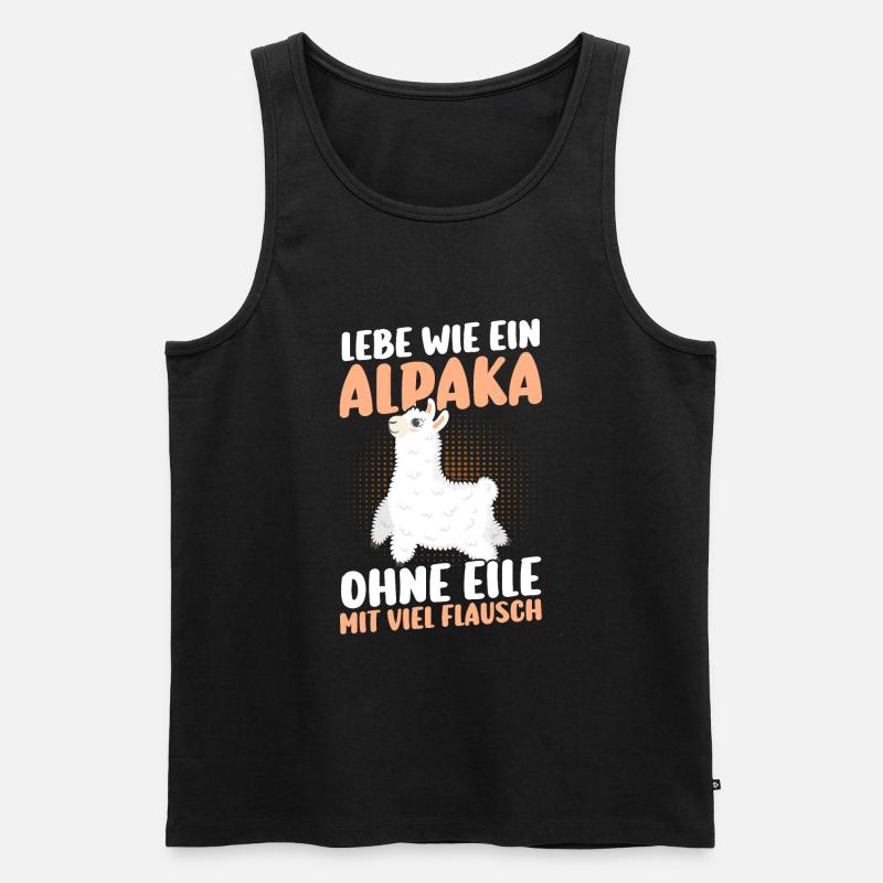 Alpaka - Männer Premium Bio Tank Top - Schwarz