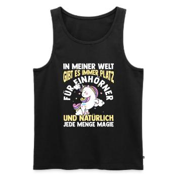 Magic Unicorn - Men's Premium Organic Tank Top - black - Front - AI Model Male 178 light (178cm)