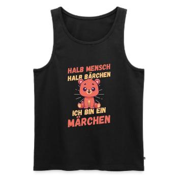 Mi-humain, mi-ours - Débardeur bio Premium Homme - noir - Devant - Michal (187cm)
