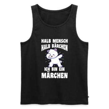Mi-humain, mi-ours - Débardeur bio Premium Homme - noir - Devant - Michal (187cm)