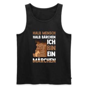 Mi-humain, mi-ours - Débardeur bio Premium Homme - noir - Devant - Michal (187cm)