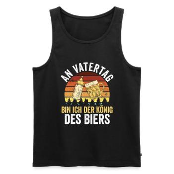 Papa Bière Père Fête des Pères - Débardeur bio Premium Homme - noir - Devant - Michal (187cm)