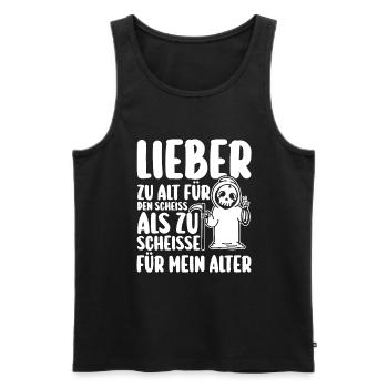 Cat too old for that shit - Men's Premium Organic Tank Top - black - Front - AI Model Male 178 light (178cm)