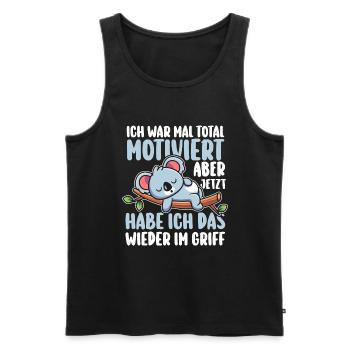 I used to be totally motivated Koala - Men's Premium Organic Tank Top - black - Front - Michal (187cm)