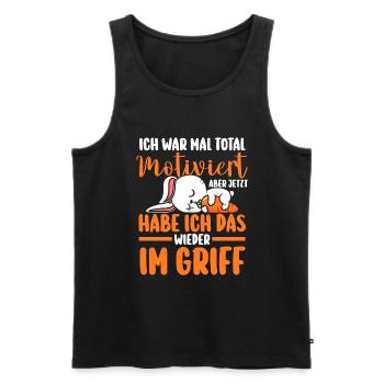 I used to be totally motivated bunny - Men's Premium Organic Tank Top - black - Front - Michal (187cm)