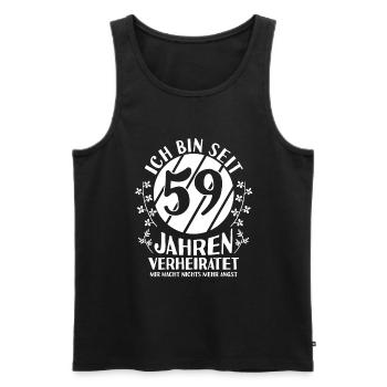 Mariage Mariage de marée 59 ans de mariage - Débardeur bio Premium Homme - noir - Devant - AI Model Male 178 light (178cm)