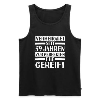 Mariage Mariage de marée 59 ans de mariage - Débardeur bio Premium Homme - noir - Devant - AI Model Male 178 light (178cm)
