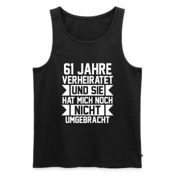 Marriage Elms Wedding 61 Years Married Weddings - Men's Premium Organic Tank Top - black - Front - AI Model Male 178 light (178cm)