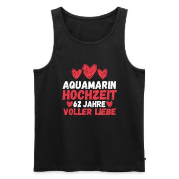 Mariage Aquarium Mariage 62 ans mariage - Débardeur bio Premium Homme - noir - Devant - Michal (187cm)