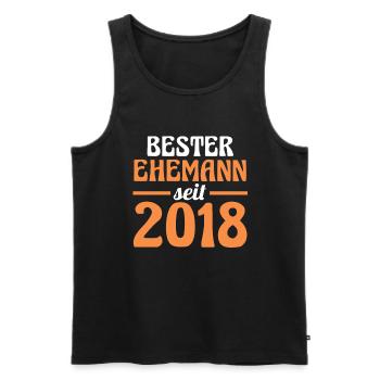 Valentine's Day Best Husband Since 2018 - Men's Premium Organic Tank Top - black - Front - Michal (187cm)