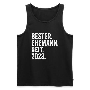Meilleur mari de la Saint-Valentin depuis 2023 - Débardeur bio Premium Homme - noir - Devant - Michal (187cm)