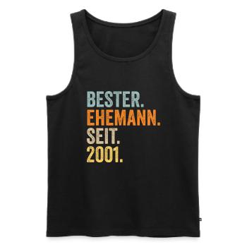 Valentinstag Bester Ehemann Seit 2001 - Männer Premium Bio Tank Top - Schwarz - Vorne - Michal (187cm)