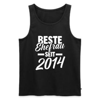 Valentine's Day Best Wife Since 2014 - Men's Premium Organic Tank Top - black - Front - Michal (187cm)