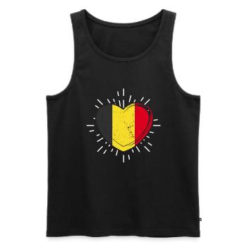 Belgier Belgisch Herz Belgien - Männer Premium Bio Tank Top - Schwarz - Vorne - AI Model Male 178 light (178cm)