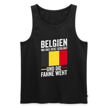 Belgier Belgisch Belgien - Männer Premium Bio Tank Top - Schwarz - Vorne - AI Model Male 178 light (178cm)
