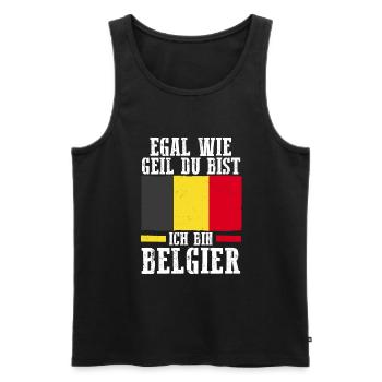 Belgier Belgisch Belgien - Männer Premium Bio Tank Top - Schwarz - Vorne - AI Model Male 178 light (178cm)