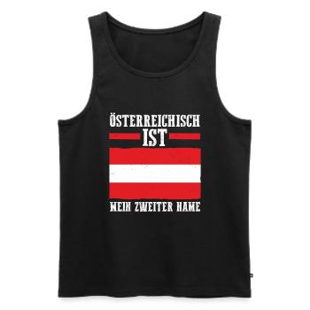 Austrians Austria - Men's Premium Organic Tank Top - black - Front - AI Model Male 178 light (178cm)