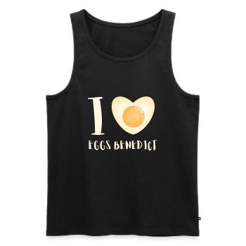 Oeufs Bénédicte Omelettee Petit Déjeuner Brunch - Débardeur bio Premium Homme - noir - Devant - AI Model Male 178 light (178cm)