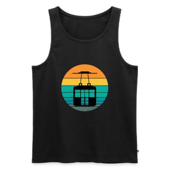 Aerial Tram Tramway Cable Car Cableway Gondola - Men's Premium Organic Tank Top - black - Front - AI Model Male 178 light (178cm)
