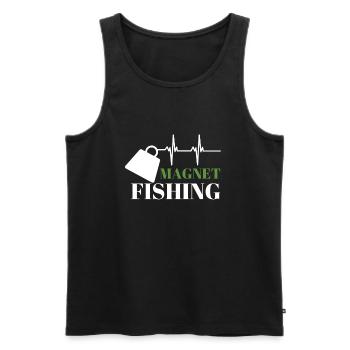 Magnet Fishing Magnet Fisher Fisherman - Men's Premium Organic Tank Top - black - Front - AI Model Male 178 light (178cm)