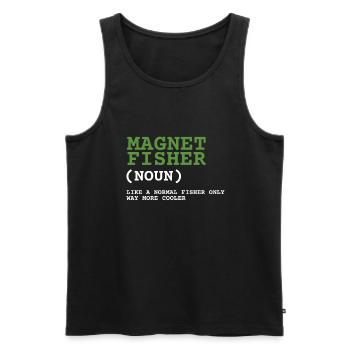 Magnet Fishing Magnet Fisher Fisherman - Men's Premium Organic Tank Top - black - Front - AI Model Male 178 light (178cm)