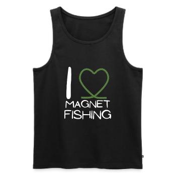 Magnet Fishing Magnet Fisher Fisherman - Men's Premium Organic Tank Top - black - Front - AI Model Male 178 light (178cm)