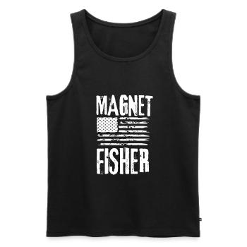 Magnet Fishing Magnet Fisher Fisherman - Men's Premium Organic Tank Top - black - Front - AI Model Male 178 light (178cm)