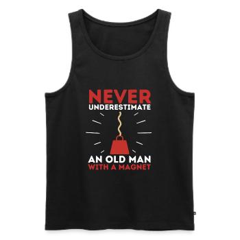 Magnet Fishing Magnet Fisher Fisherman - Men's Premium Organic Tank Top - black - Front - AI Model Male 178 light (178cm)