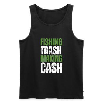 Magnet Fishing Magnet Fisher Fisherman - Men's Premium Organic Tank Top - black - Front - AI Model Male 178 light (178cm)