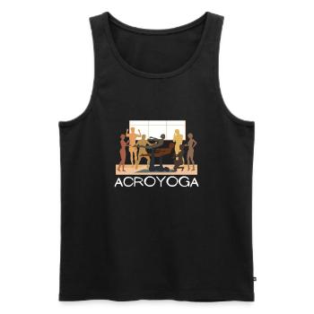 Acroyoga Manual Acro Yoga Yogi - Männer Premium Bio Tank Top - Schwarz - Vorne - AI Model Male 178 light (178cm)
