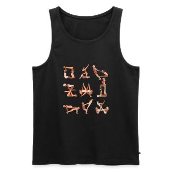 Acroyoga Manual Acro Yoga Yogi - Männer Premium Bio Tank Top - Schwarz - Vorne - AI Model Male 178 light (178cm)