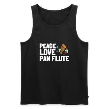 Pan Pipe Instrument Peru Wooden Pan Flute - Männer Premium Bio Tank Top - Schwarz - Vorne - AI Model Male 178 light (178cm)